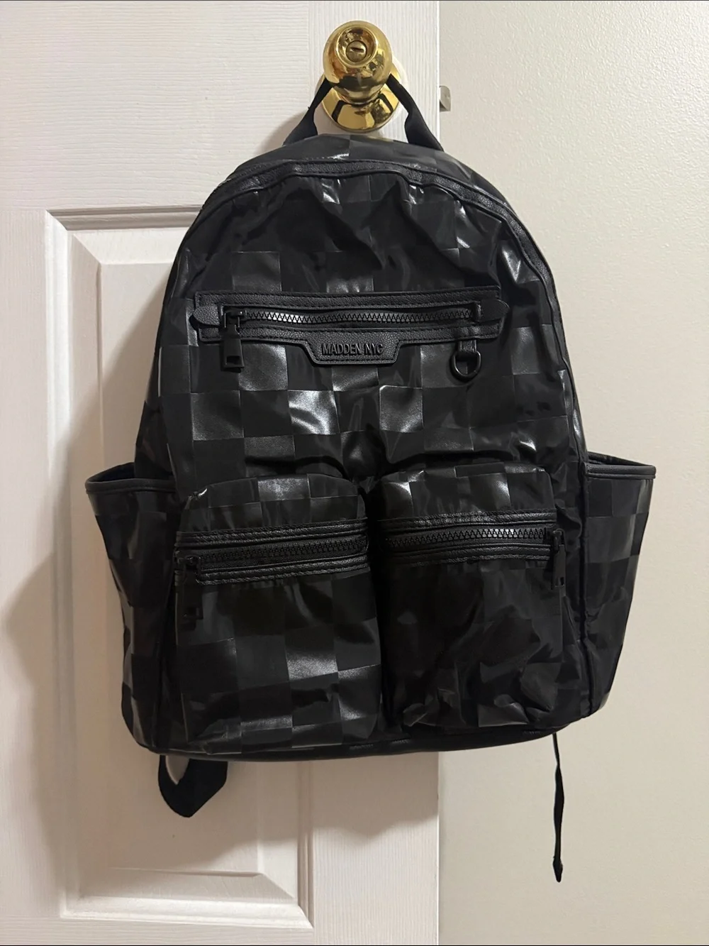 Madden NYC Black Checkered Backpack